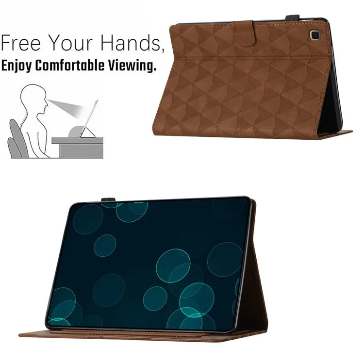 For Samsung Galaxy Tab A 10.1 (2019) Case Auto Wake Sleep Diamond Pattern Leather Cover