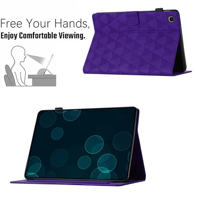 For Samsung Galaxy Tab A 10.1 (2019) Case Auto Wake Sleep Diamond Pattern Leather Cover