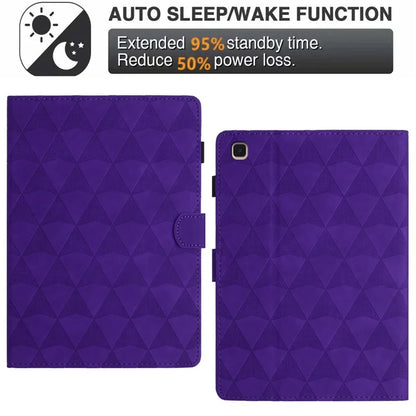 For Samsung Galaxy Tab A 10.1 (2019) Case Auto Wake Sleep Diamond Pattern Leather Cover