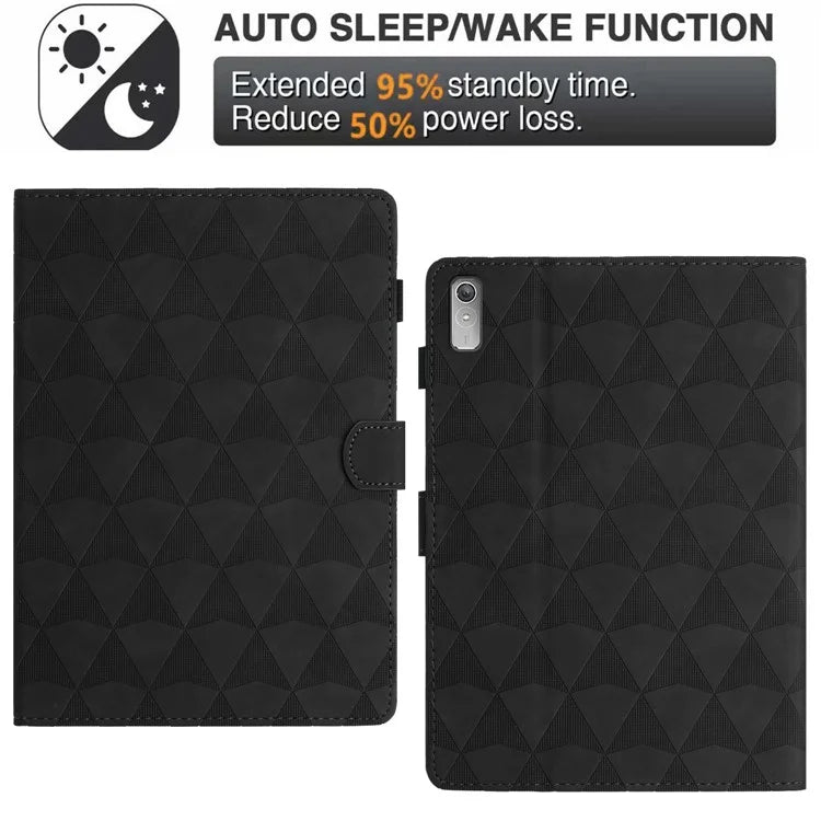 For Lenovo Tab P11 Gen 2 Leather Case Stand Diamond Pattern Tablet Cover with Card Holder