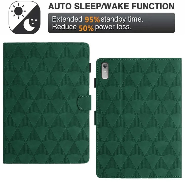 For Lenovo Tab P11 Gen 2 Leather Case Stand Diamond Pattern Tablet Cover with Card Holder