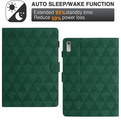 For Lenovo Tab P11 Gen 2 Leather Case Stand Diamond Pattern Tablet Cover with Card Holder
