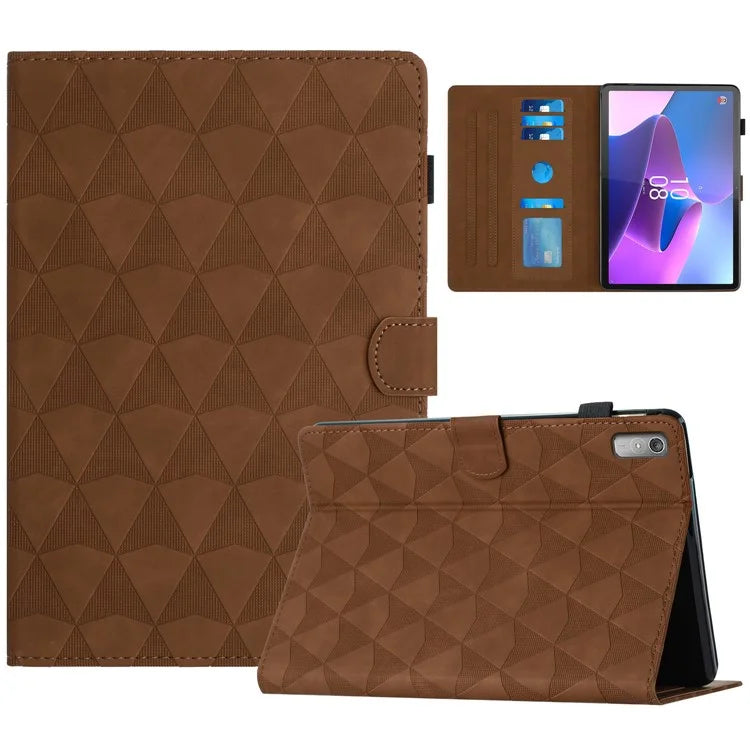 For Lenovo Tab P11 Gen 2 Leather Case Stand Diamond Pattern Tablet Cover with Card Holder