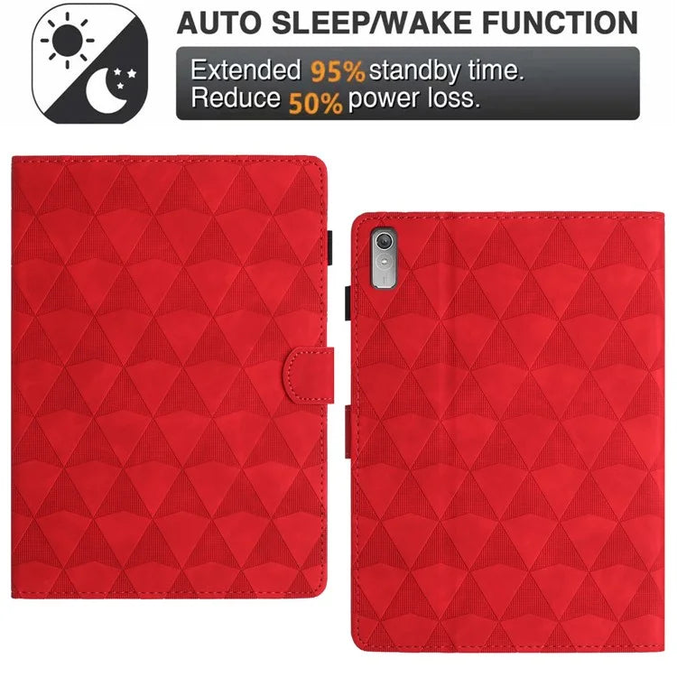 For Lenovo Tab P11 Gen 2 Leather Case Stand Diamond Pattern Tablet Cover with Card Holder