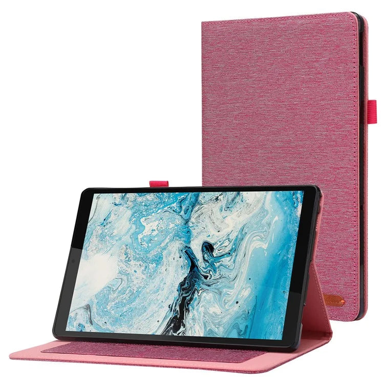 For Lenovo Tab M10 Plus (3rd Gen) Tablet Case Cloth Texture Card Holder Leather Cover