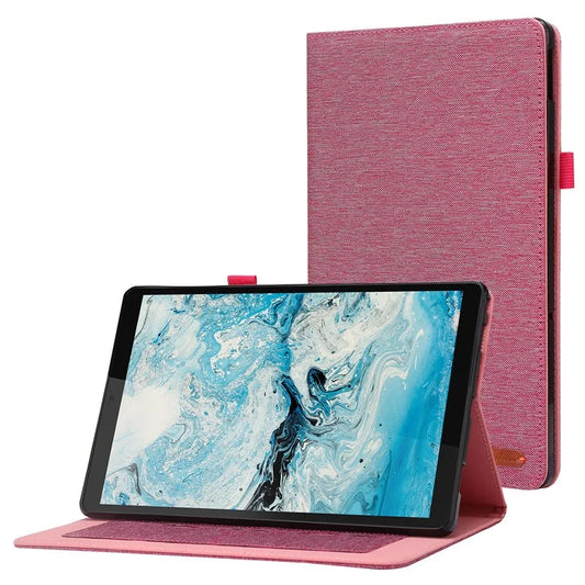 For Lenovo Tab M10 Plus (3rd Gen) Tablet Case Cloth Texture Card Holder Leather Cover