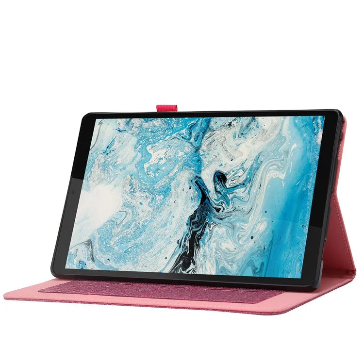 For Lenovo Tab M10 Plus (3rd Gen) Tablet Case Cloth Texture Card Holder Leather Cover