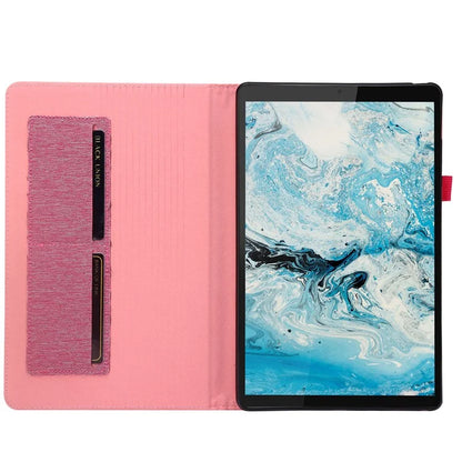 For Lenovo Tab M10 Plus (3rd Gen) Tablet Case Cloth Texture Card Holder Leather Cover