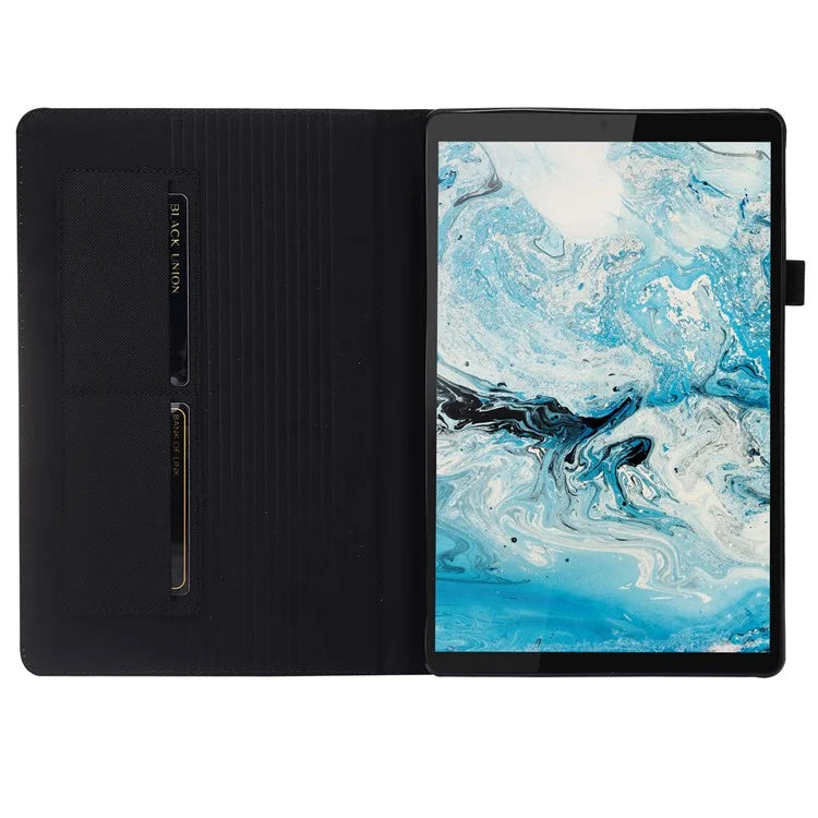 For Lenovo Tab M10 Plus (3rd Gen) Tablet Case Cloth Texture Card Holder Leather Cover