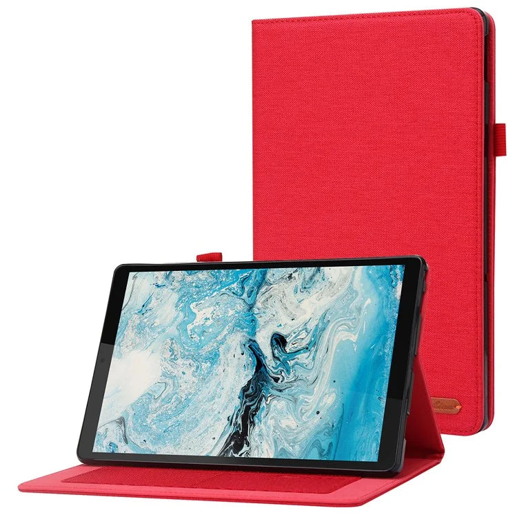 For Lenovo Tab M10 Plus (3rd Gen) Tablet Case Cloth Texture Card Holder Leather Cover