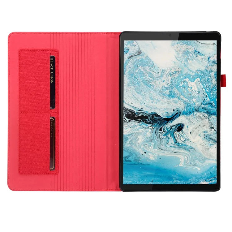 For Lenovo Tab M10 Plus (3rd Gen) Tablet Case Cloth Texture Card Holder Leather Cover