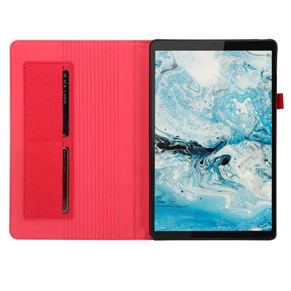 For Lenovo Tab M10 Plus (3rd Gen) Tablet Case Cloth Texture Card Holder Leather Cover