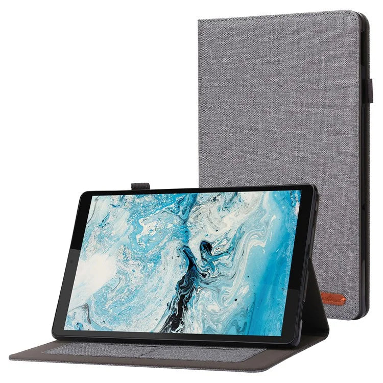 For Lenovo Tab M10 Plus (3rd Gen) Tablet Case Cloth Texture Card Holder Leather Cover
