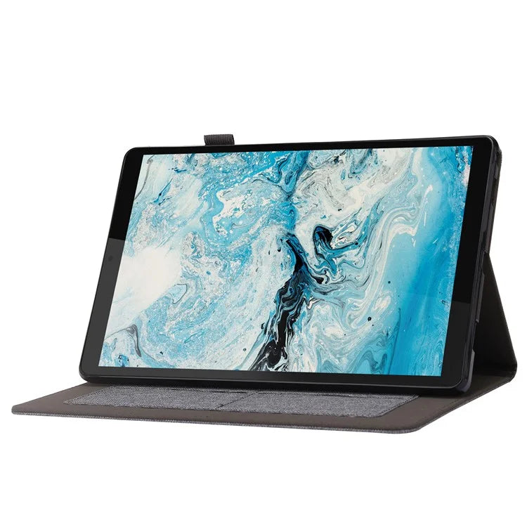 For Lenovo Tab M10 Plus (3rd Gen) Tablet Case Cloth Texture Card Holder Leather Cover