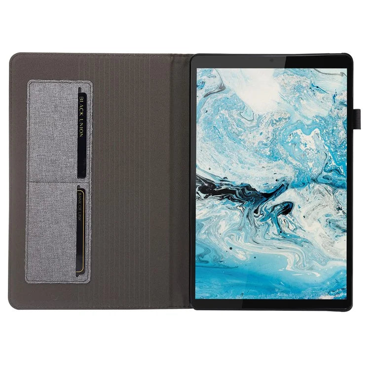 For Lenovo Tab M10 Plus (3rd Gen) Tablet Case Cloth Texture Card Holder Leather Cover