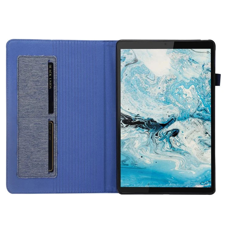For Lenovo Tab M10 Plus (3rd Gen) Tablet Case Cloth Texture Card Holder Leather Cover