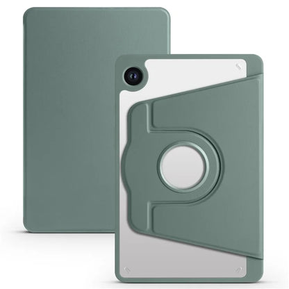 For Samsung Galaxy Tab A9+ Case PU Leather Flip Cover Rotary Stand Acrylic Tablet Case with Pen Holder