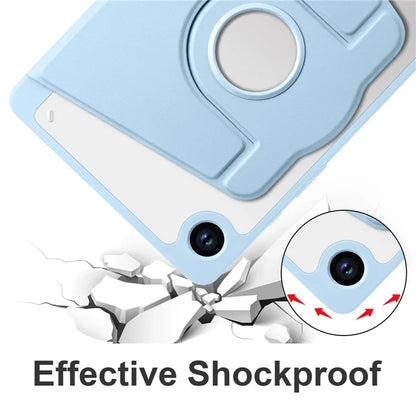 For Samsung Galaxy Tab A9+ Case PU Leather Flip Cover Rotary Stand Acrylic Tablet Case with Pen Holder