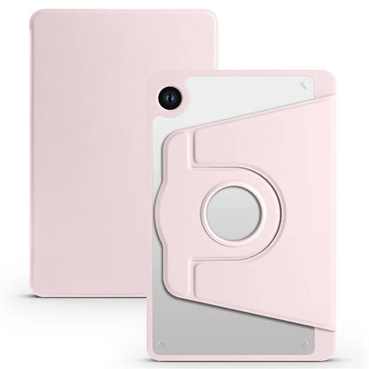 For Samsung Galaxy Tab A9+ Case PU Leather Flip Cover Rotary Stand Acrylic Tablet Case with Pen Holder