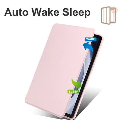 For Samsung Galaxy Tab A9+ Case PU Leather Flip Cover Rotary Stand Acrylic Tablet Case with Pen Holder