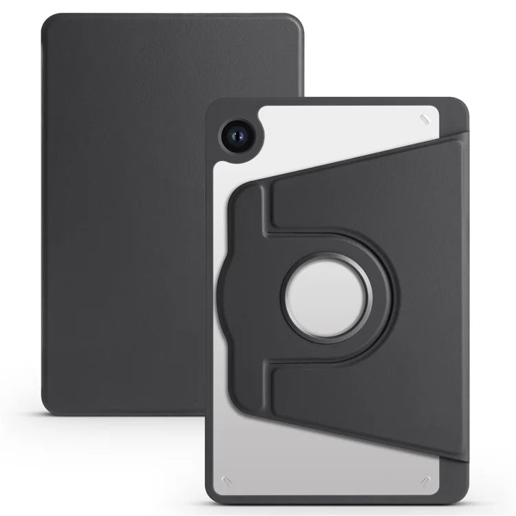For Samsung Galaxy Tab A9+ Case PU Leather Flip Cover Rotary Stand Acrylic Tablet Case with Pen Holder