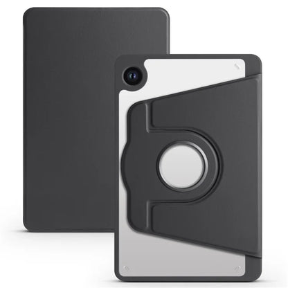 For Samsung Galaxy Tab A9+ Case PU Leather Flip Cover Rotary Stand Acrylic Tablet Case with Pen Holder