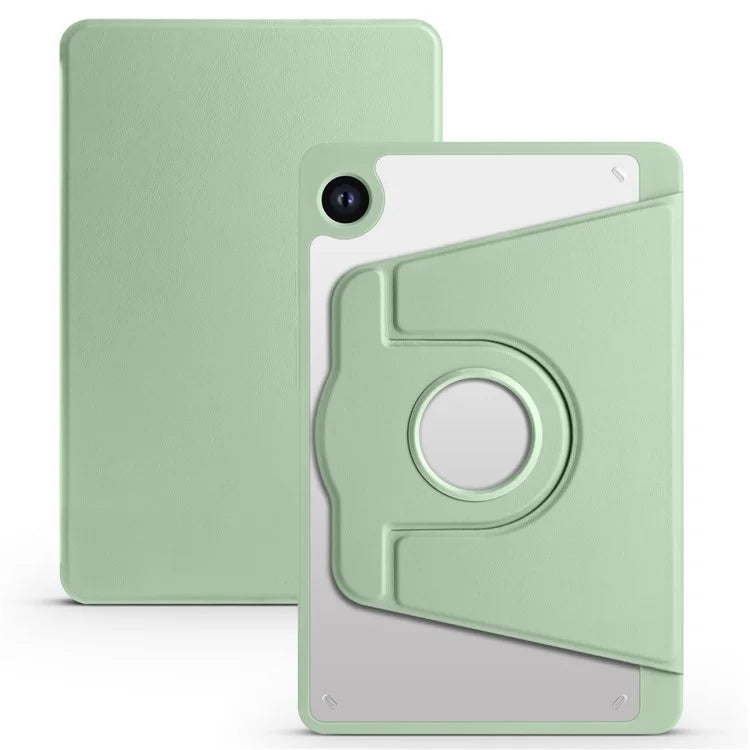For Samsung Galaxy Tab A9+ Case PU Leather Flip Cover Rotary Stand Acrylic Tablet Case with Pen Holder