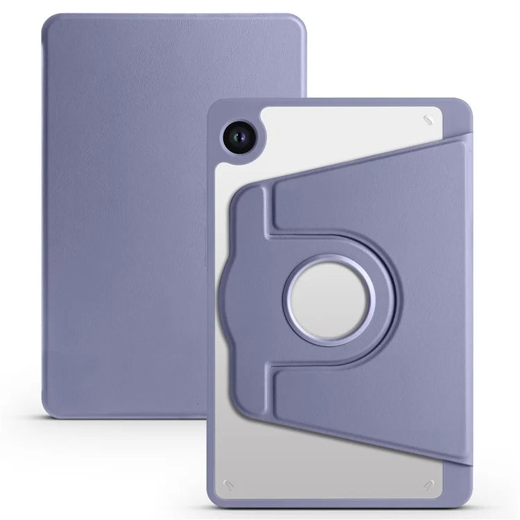 For Samsung Galaxy Tab A9+ Case PU Leather Flip Cover Rotary Stand Acrylic Tablet Case with Pen Holder