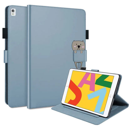 For iPad 10.2 (2020) Case Cartoon Animal Pattern Leather Tablet Cover with Card Holder