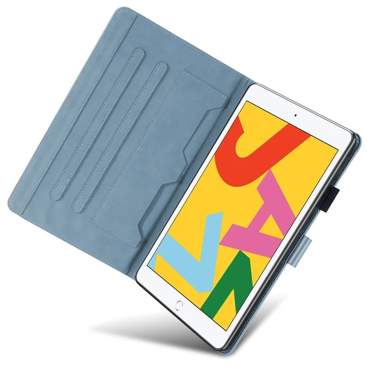 For iPad 10.2 (2020) Case Cartoon Animal Pattern Leather Tablet Cover with Card Holder