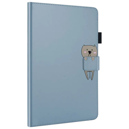 For iPad 10.2 (2020) Case Cartoon Animal Pattern Leather Tablet Cover with Card Holder