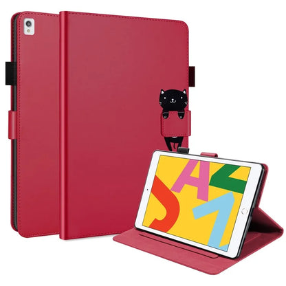 For iPad 10.2 (2020) Case Cartoon Animal Pattern Leather Tablet Cover with Card Holder
