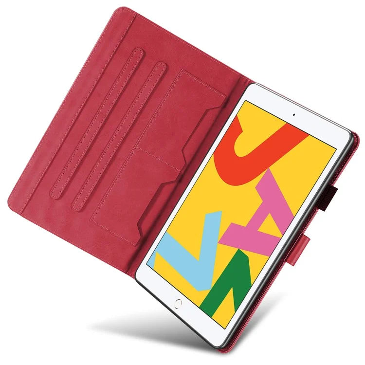 For iPad 10.2 (2020) Case Cartoon Animal Pattern Leather Tablet Cover with Card Holder
