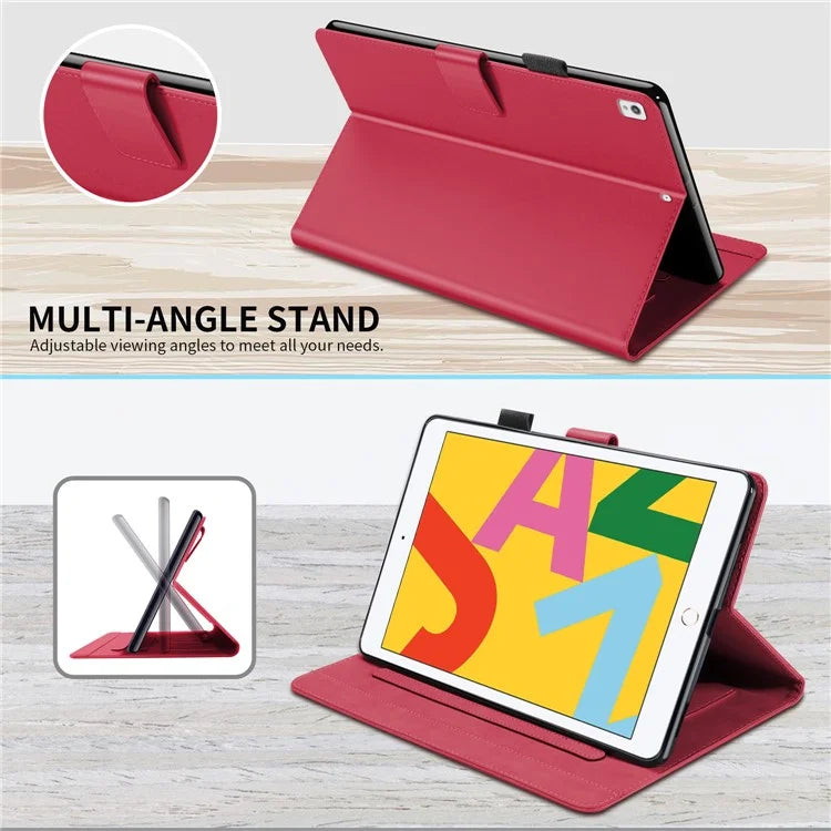 For iPad 10.2 (2020) Case Cartoon Animal Pattern Leather Tablet Cover with Card Holder