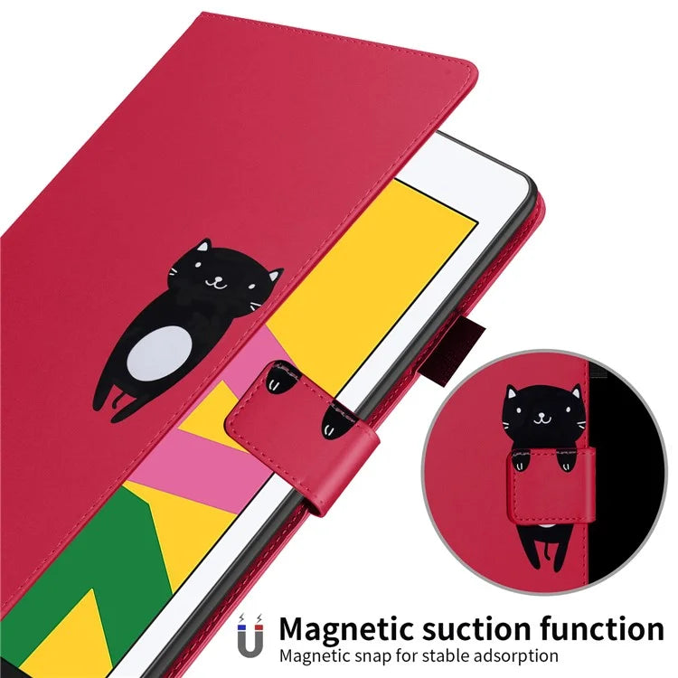 For iPad 10.2 (2020) Case Cartoon Animal Pattern Leather Tablet Cover with Card Holder