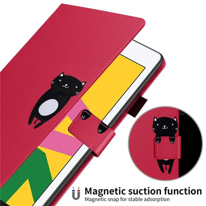 For iPad 10.2 (2020) Case Cartoon Animal Pattern Leather Tablet Cover with Card Holder