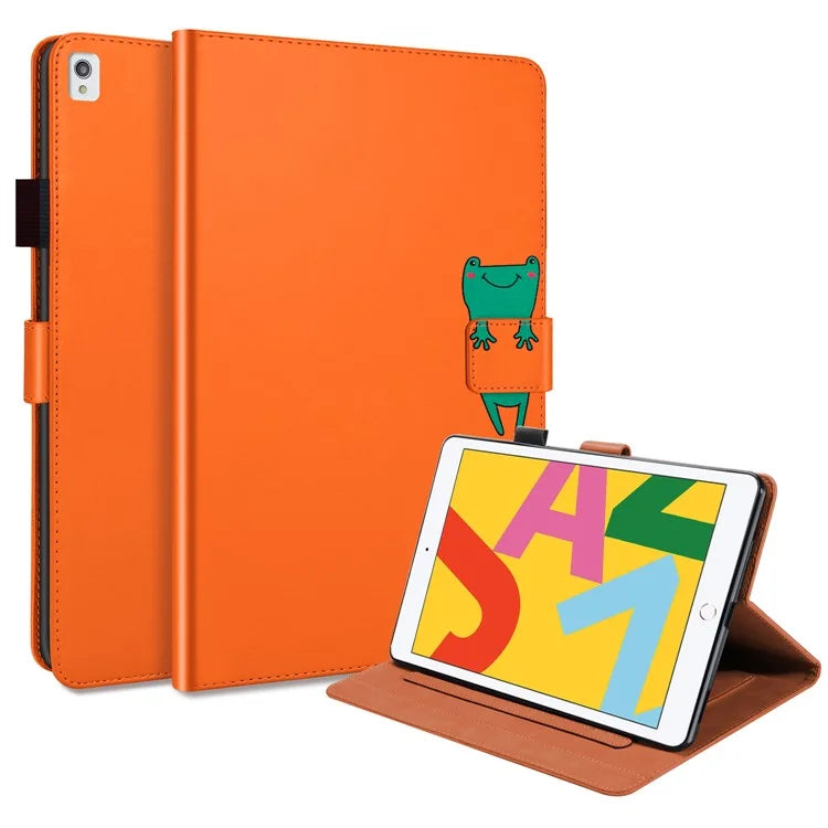For iPad 10.2 (2020) Case Cartoon Animal Pattern Leather Tablet Cover with Card Holder