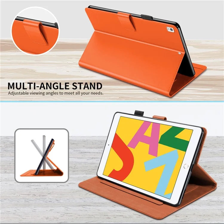 For iPad 10.2 (2020) Case Cartoon Animal Pattern Leather Tablet Cover with Card Holder