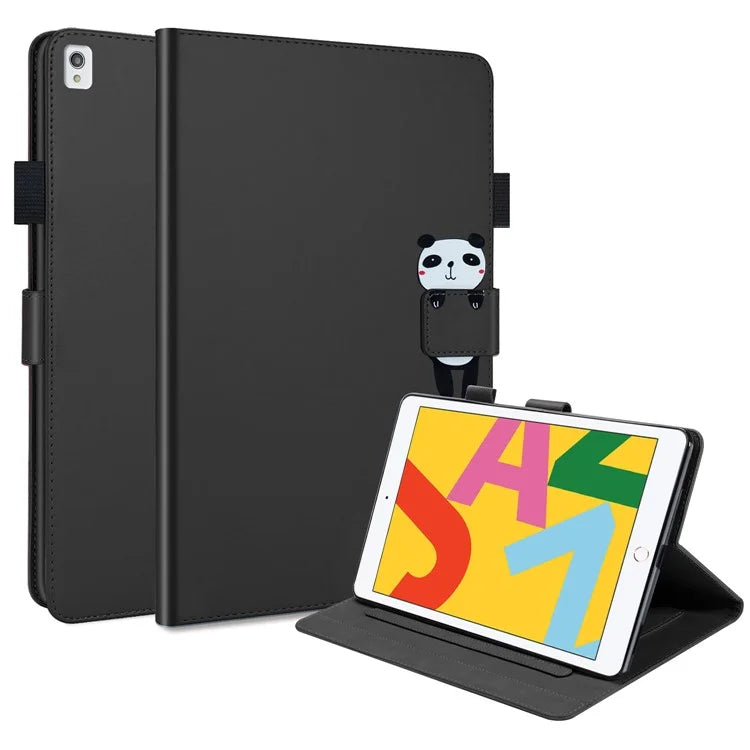 For iPad 10.2 (2020) Case Cartoon Animal Pattern Leather Tablet Cover with Card Holder