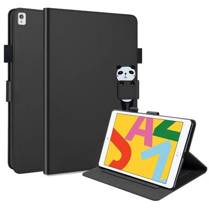 For iPad 10.2 (2020) Case Cartoon Animal Pattern Leather Tablet Cover with Card Holder