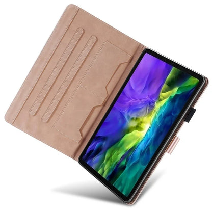 For iPad Pro 11 (2020) / (2021) / (2022) Stand Case Card Holder Cartoon Animal Pattern Leather Cover