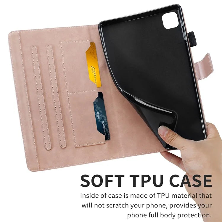For iPad Pro 11 (2020) / (2021) / (2022) Stand Case Card Holder Cartoon Animal Pattern Leather Cover