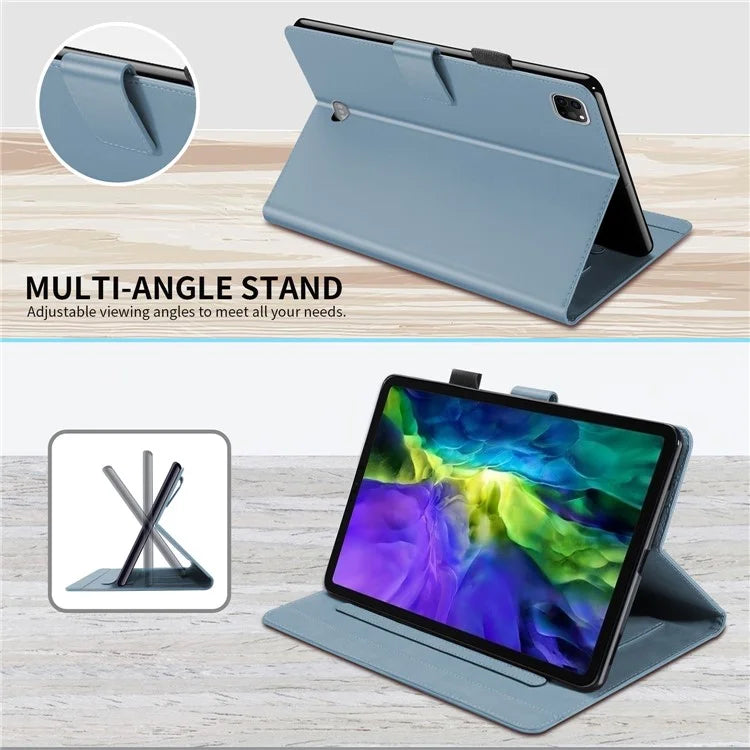 For iPad Pro 11 (2020) / (2021) / (2022) Stand Case Card Holder Cartoon Animal Pattern Leather Cover