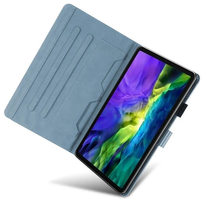 For iPad Pro 11 (2020) / (2021) / (2022) Stand Case Card Holder Cartoon Animal Pattern Leather Cover