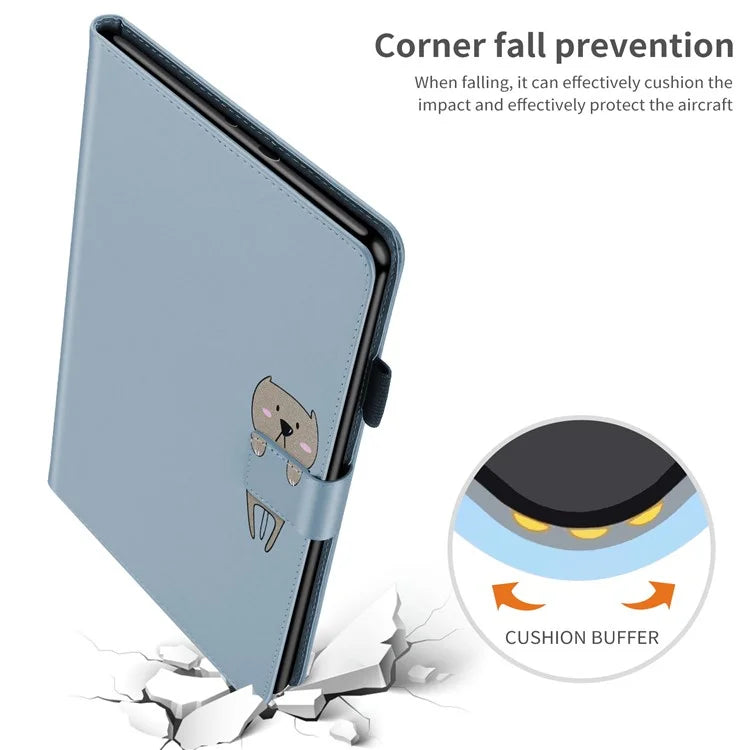 For iPad Pro 11 (2020) / (2021) / (2022) Stand Case Card Holder Cartoon Animal Pattern Leather Cover