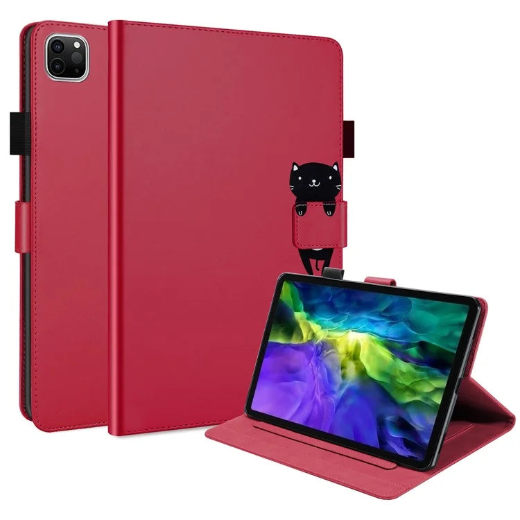 For iPad Pro 11 (2020) / (2021) / (2022) Stand Case Card Holder Cartoon Animal Pattern Leather Cover