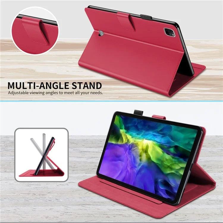 For iPad Pro 11 (2020) / (2021) / (2022) Stand Case Card Holder Cartoon Animal Pattern Leather Cover
