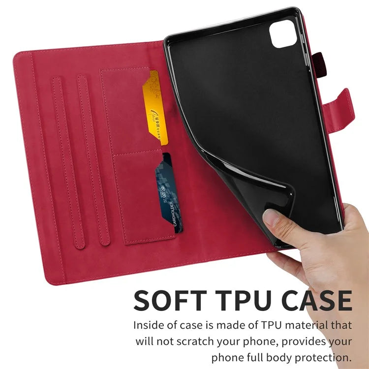 For iPad Pro 11 (2020) / (2021) / (2022) Stand Case Card Holder Cartoon Animal Pattern Leather Cover