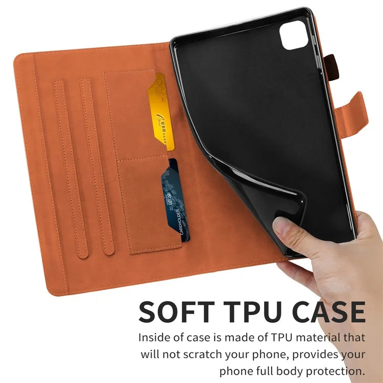 For iPad Pro 11 (2020) / (2021) / (2022) Stand Case Card Holder Cartoon Animal Pattern Leather Cover