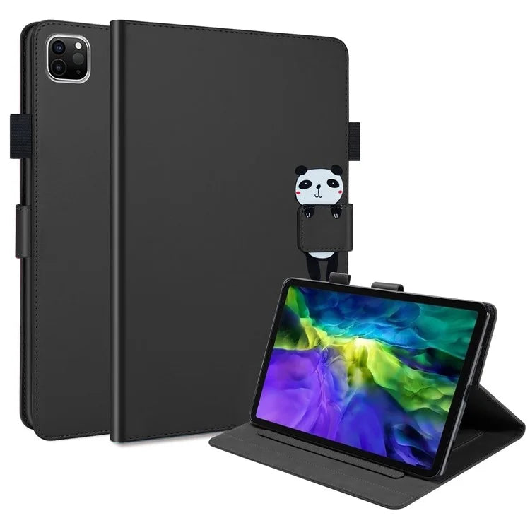 For iPad Pro 11 (2020) / (2021) / (2022) Stand Case Card Holder Cartoon Animal Pattern Leather Cover